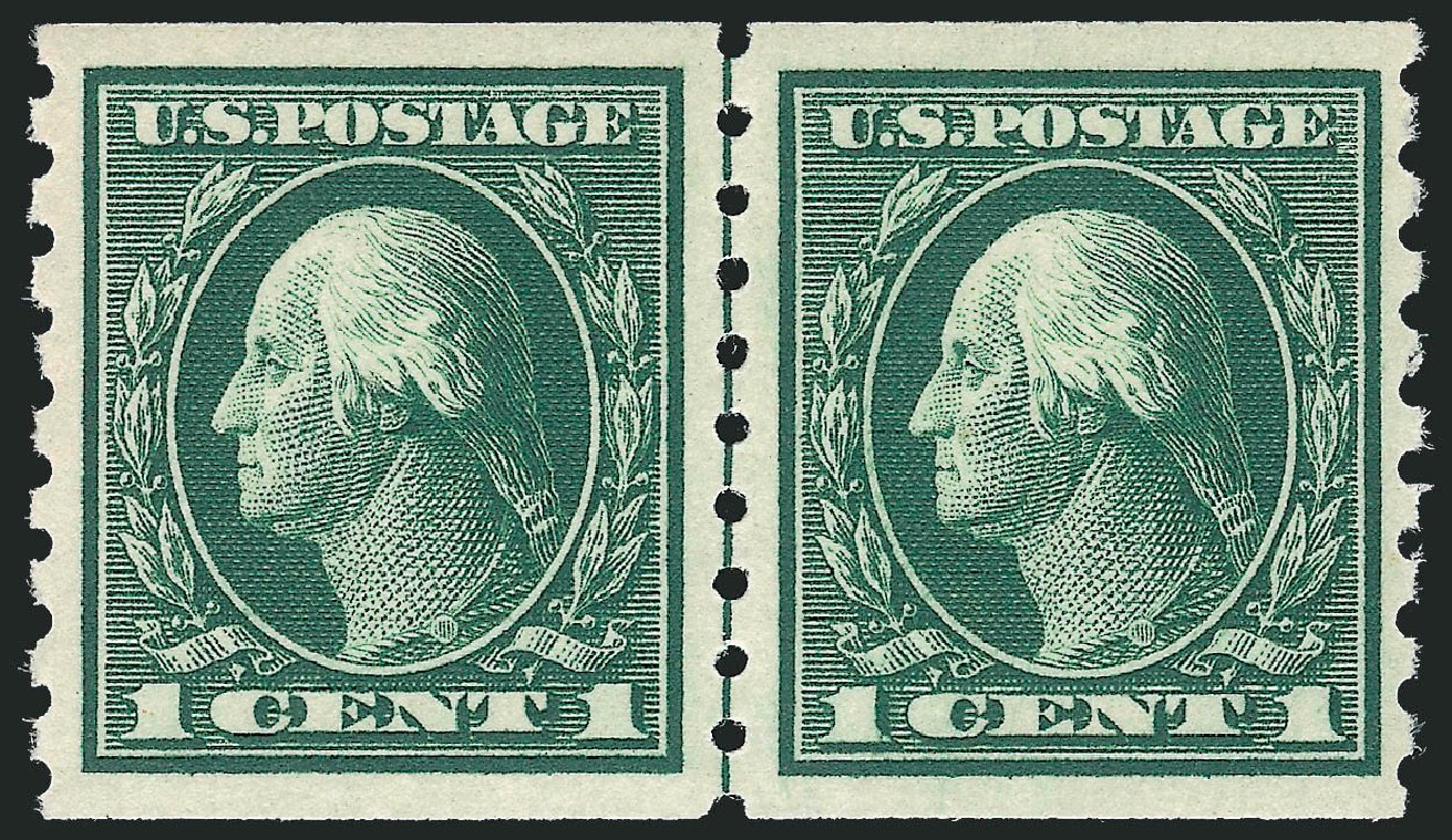 US Stamps Price Scott # 412 - 1912 1c Washington Coil. Robert Siegel Auction Galleries, Dec 2013, Sale 1062, Lot 597
