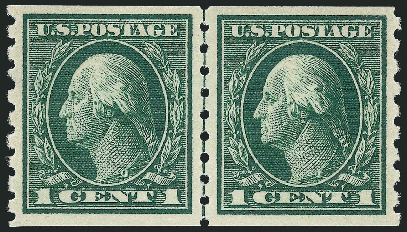 Values of US Stamps Scott Catalogue #412: 1c 1912 Washington Coil. Robert Siegel Auction Galleries, Dec 2009, Sale 982, Lot 5798