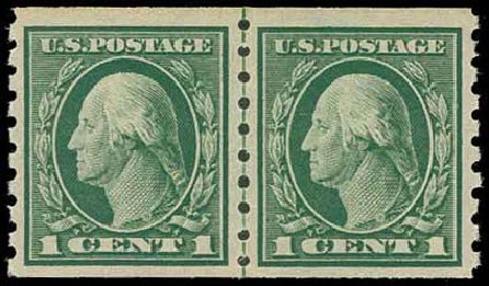 US Stamps Price Scott #412 - 1c 1912 Washington Coil. H.R. Harmer, Nov 2013, Sale 3004, Lot 1259