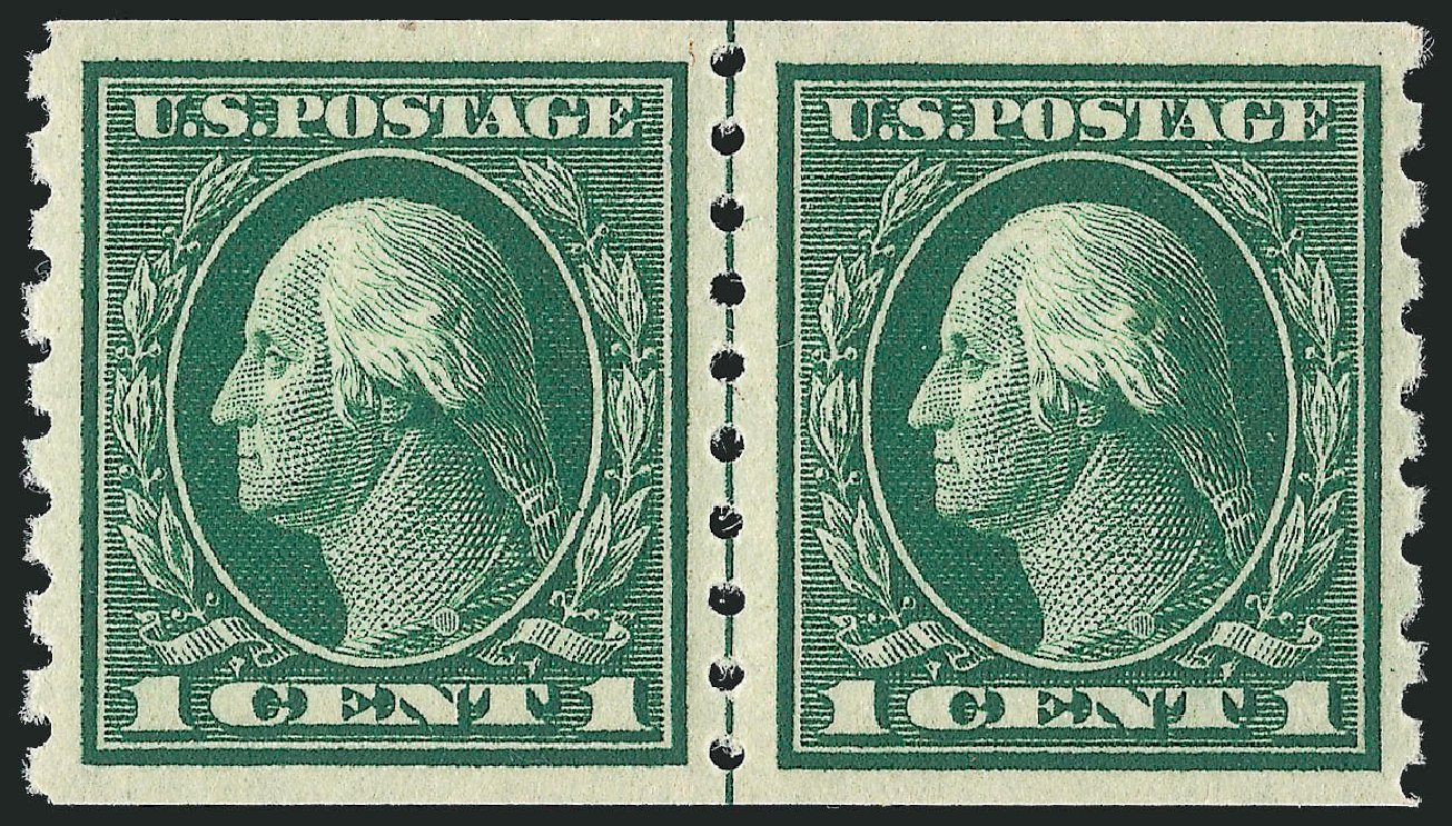 US Stamps Values Scott 412 - 1c 1912 Washington Coil. Robert Siegel Auction Galleries, Oct 2011, Sale 1013, Lot 415