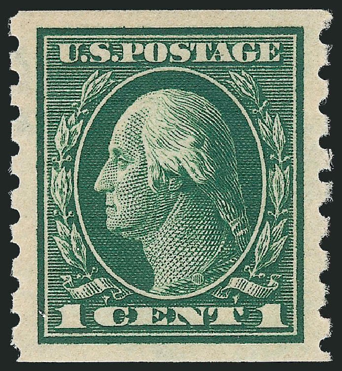 Value of US Stamps Scott Catalogue #412: 1912 1c Washington Coil. Robert Siegel Auction Galleries, Nov 2012, Sale 1034, Lot 385