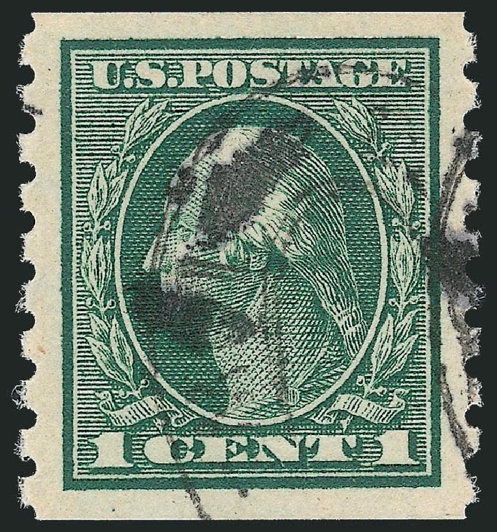 Values of US Stamp Scott Cat. #412 - 1912 1c Washington Coil. Robert Siegel Auction Galleries, Oct 2012, Sale 1032, Lot 3516