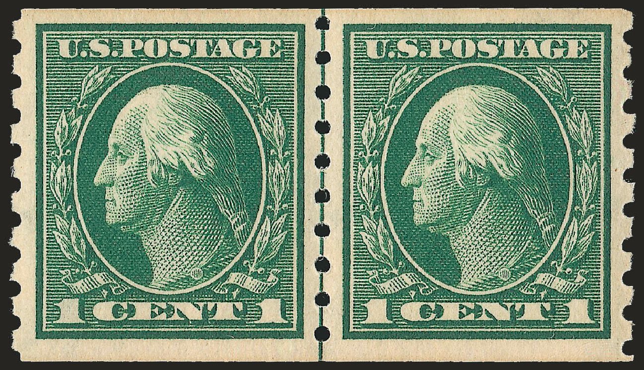 Prices of US Stamp Scott Catalogue # 412 - 1912 1c Washington Coil. Robert Siegel Auction Galleries, Sep 2009, Sale 968B, Lot 526