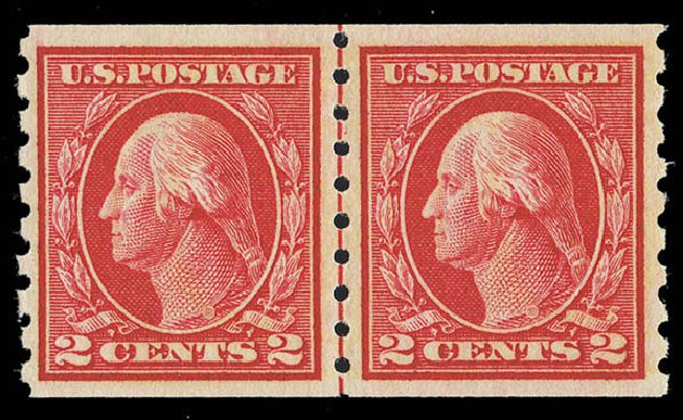Values of US Stamps Scott Cat. 413: 2c 1912 Washington Coil. Matthew Bennett International, Sep 2012, Sale 345, Lot 346