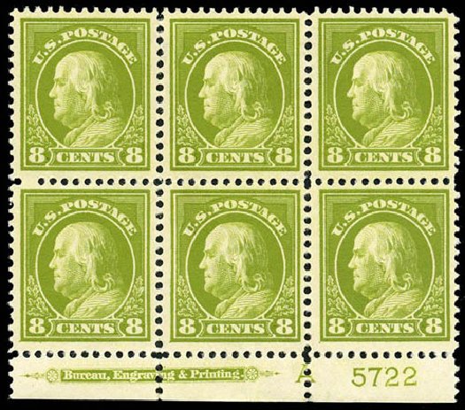 Value of US Stamp Scott Catalog 414: 8c 1912 Franklin Perf 12. Matthew Bennett International, Apr 2008, Sale 326, Lot 384