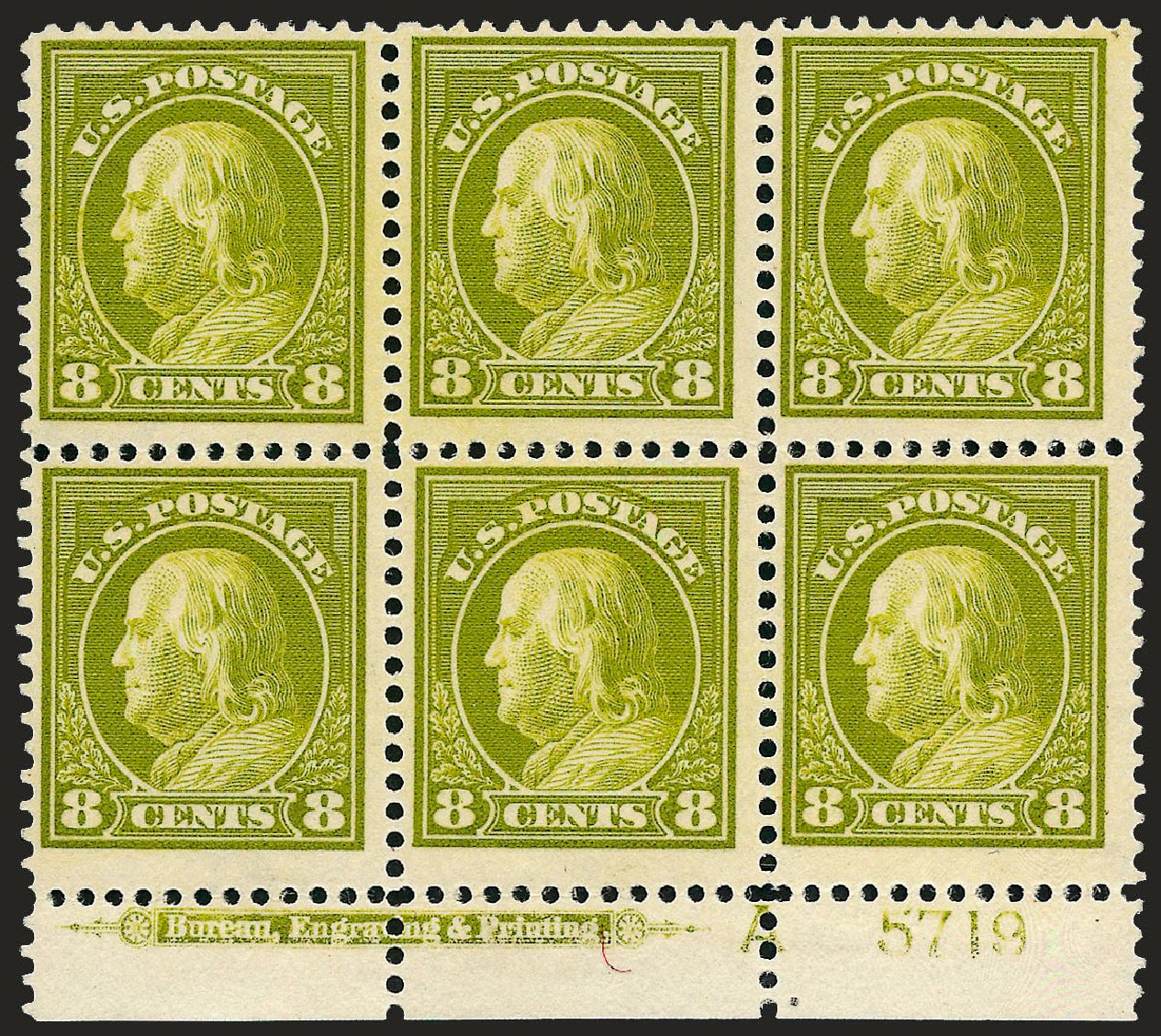 US Stamp Price Scott Catalog #414 - 1912 8c Franklin Perf 12. Robert Siegel Auction Galleries, Sep 2008, Sale 962, Lot 2714