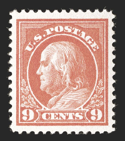 US Stamps Value Scott Cat. # 415 - 9c 1914 Franklin Perf 12. Spink Shreves Galleries, Jul 2012, Sale 140, Lot 257