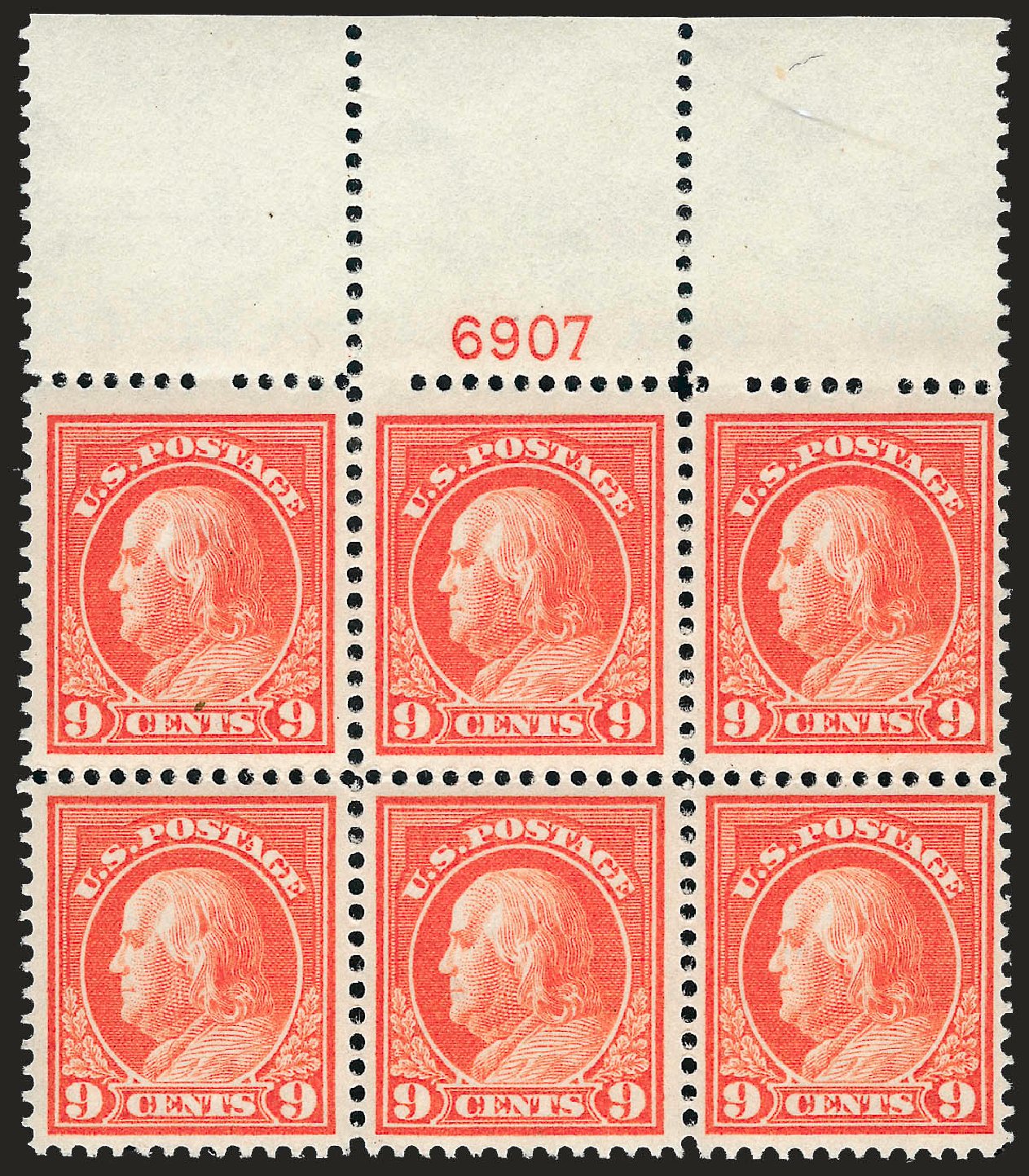 US Stamp Prices Scott Cat. 415 - 1914 9c Franklin Perf 12. Robert Siegel Auction Galleries, Dec 2009, Sale 982, Lot 5799