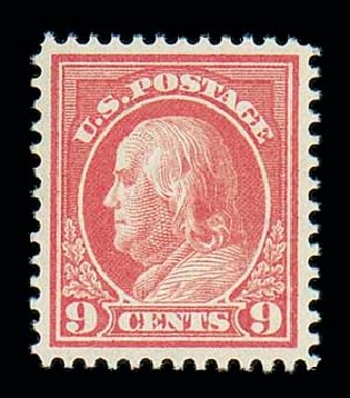 Costs of US Stamps Scott Catalog 415 - 9c 1914 Franklin Perf 12. Matthew Bennett International, Dec 2007, Sale 325, Lot 2051
