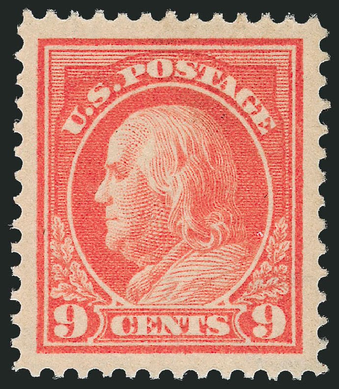 Value of US Stamps Scott Catalogue 415 - 9c 1914 Franklin Perf 12. Robert Siegel Auction Galleries, Sep 2009, Sale 968B, Lot 531