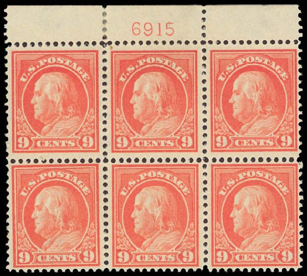 US Stamps Price Scott Catalog #415 - 1914 9c Franklin Perf 12. Daniel Kelleher Auctions, Aug 2012, Sale 631, Lot 1184