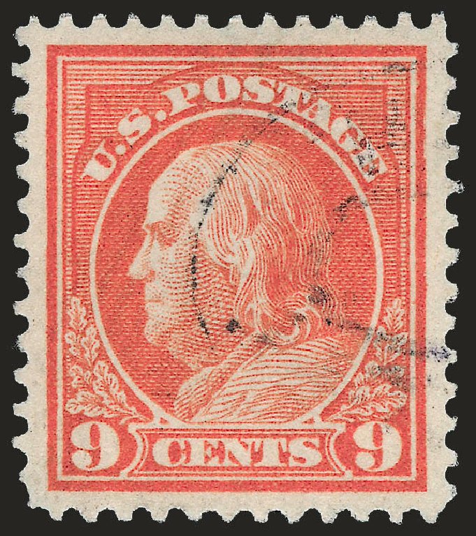 Values of US Stamp Scott Cat. # 415 - 9c 1914 Franklin Perf 12. Robert Siegel Auction Galleries, Jun 2009, Sale 975, Lot 1834