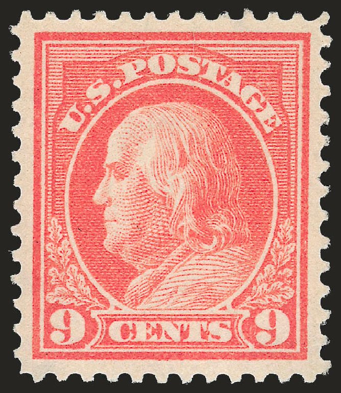US Stamp Values Scott # 415 - 9c 1914 Franklin Perf 12. Robert Siegel Auction Galleries, Jun 2009, Sale 975, Lot 1832