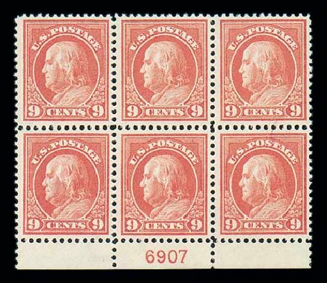 US Stamp Values Scott Cat. # 415 - 9c 1914 Franklin Perf 12. Matthew Bennett International, Jun 2007, Sale 319, Lot 1436