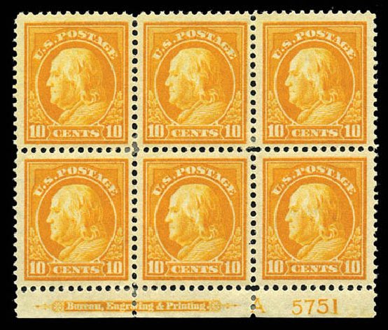 Values of US Stamp Scott Catalogue # 416 - 1912 10c Franklin Perf 12. Matthew Bennett International, Mar 2012, Sale 344, Lot 4567