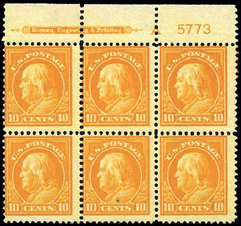 Values of US Stamp Scott Catalogue # 416: 10c 1912 Franklin Perf 12. Harmer-Schau Auction Galleries, Feb 2009, Sale 80, Lot 1318