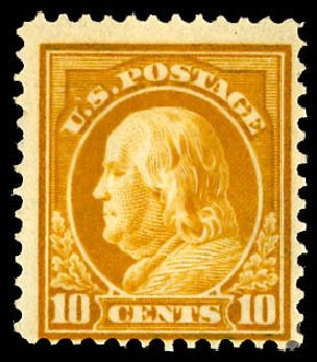 Cost of US Stamps Scott 416 - 1912 10c Franklin Perf 12. Daniel Kelleher Auctions, Dec 2012, Sale 633, Lot 728