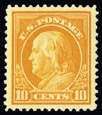 Costs of US Stamp Scott Cat. # 416 - 10c 1912 Franklin Perf 12. Matthew Bennett International, Jun 2008, Sale 328, Lot 949