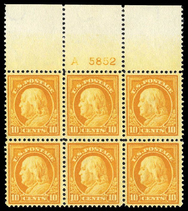Values of US Stamps Scott # 416 - 10c 1912 Franklin Perf 12. Matthew Bennett International, Sep 2012, Sale 346, Lot 829