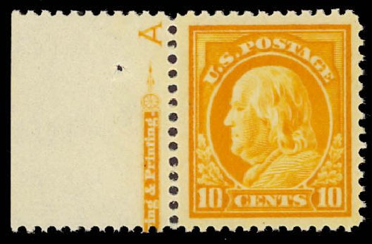 US Stamp Value Scott Catalog #416 - 1912 10c Franklin Perf 12. Daniel Kelleher Auctions, Oct 2012, Sale 632, Lot 1334