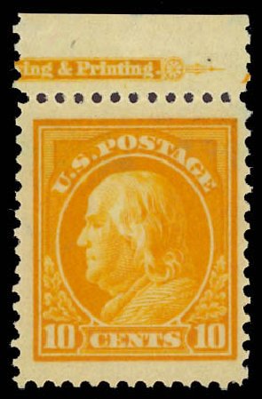 US Stamp Prices Scott Catalog # 416 - 1912 10c Franklin Perf 12. Daniel Kelleher Auctions, Aug 2012, Sale 631, Lot 1185