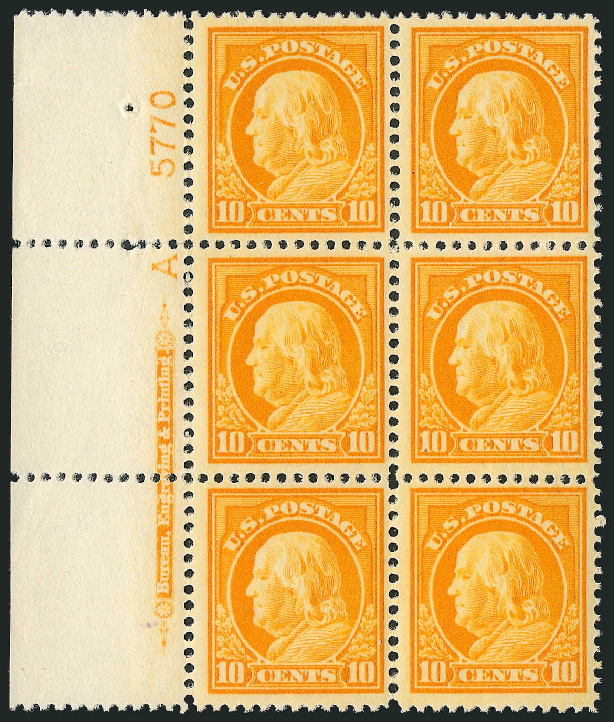 Costs of US Stamps Scott # 416 - 10c 1912 Franklin Perf 12. Robert Siegel Auction Galleries, Oct 2011, Sale 1014, Lot 1895