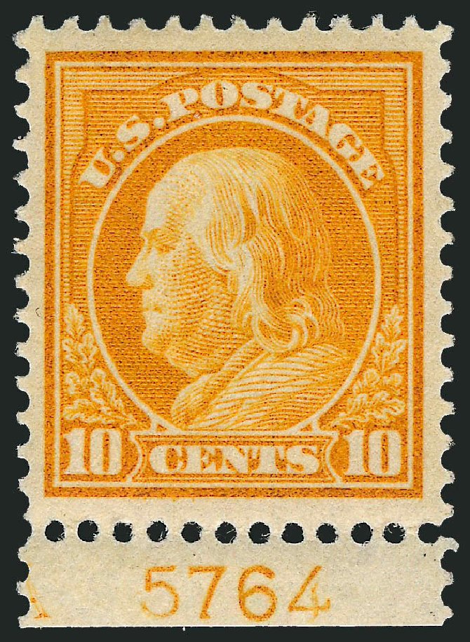 Values of US Stamps Scott Cat. # 416 - 10c 1912 Franklin Perf 12. Robert Siegel Auction Galleries, Sep 2009, Sale 968B, Lot 532