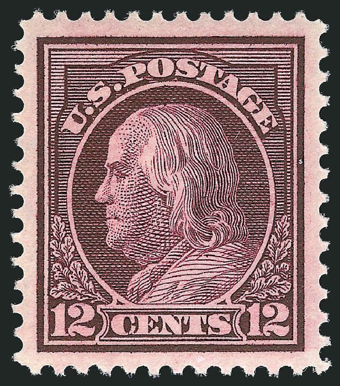 Values of US Stamp Scott Catalog 417 - 12c 1914 Franklin Perf 12. Robert Siegel Auction Galleries, Mar 2011, Sale 1007, Lot 2707