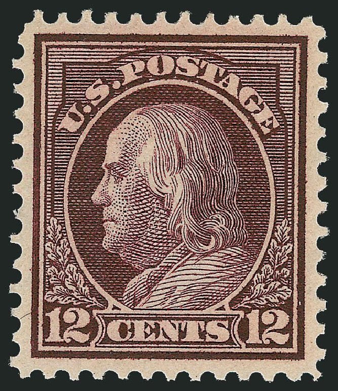 Price of US Stamps Scott Catalogue 417: 1914 12c Franklin Perf 12. Robert Siegel Auction Galleries, Jul 2013, Sale 1050, Lot 539