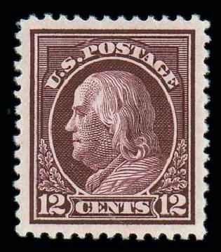 Price of US Stamp Scott Cat. #417 - 12c 1914 Franklin Perf 12. Matthew Bennett International, Oct 2007, Sale 322, Lot 2210