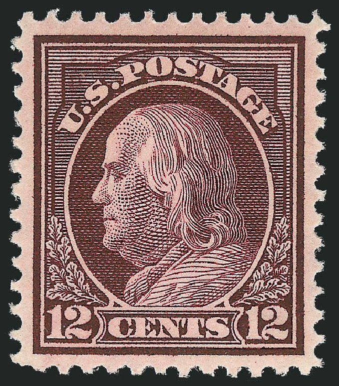 US Stamp Prices Scott 417 - 1914 12c Franklin Perf 12. Robert Siegel Auction Galleries, Nov 2012, Sale 1034, Lot 390