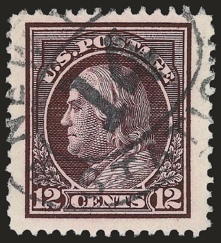 Prices of US Stamp Scott Cat. #417: 12c 1914 Franklin Perf 12. Robert Siegel Auction Galleries, Dec 2008, Sale 967, Lot 4741
