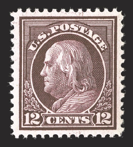 US Stamp Prices Scott Cat. # 417 - 12c 1914 Franklin Perf 12. Spink Shreves Galleries, Jul 2012, Sale 140, Lot 261