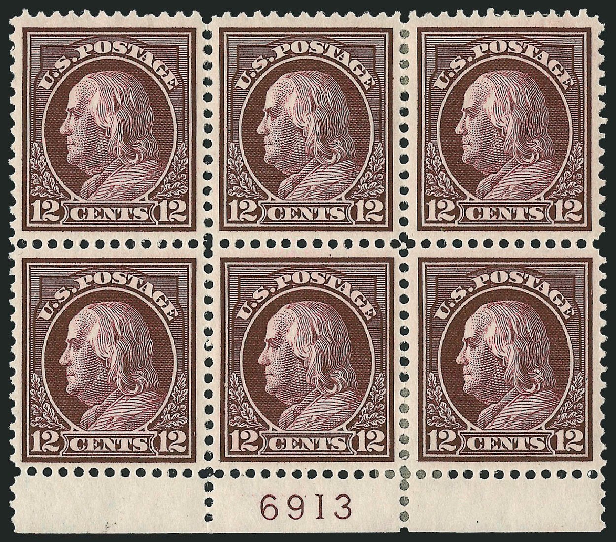 Value of US Stamps Scott # 417: 1914 12c Franklin Perf 12. Robert Siegel Auction Galleries, Oct 2010, Sale 997, Lot 5984