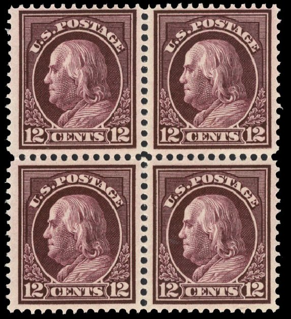 US Stamps Price Scott 417: 12c 1914 Franklin Perf 12. Cherrystone Auctions, Mar 2010, Sale 201003, Lot 172