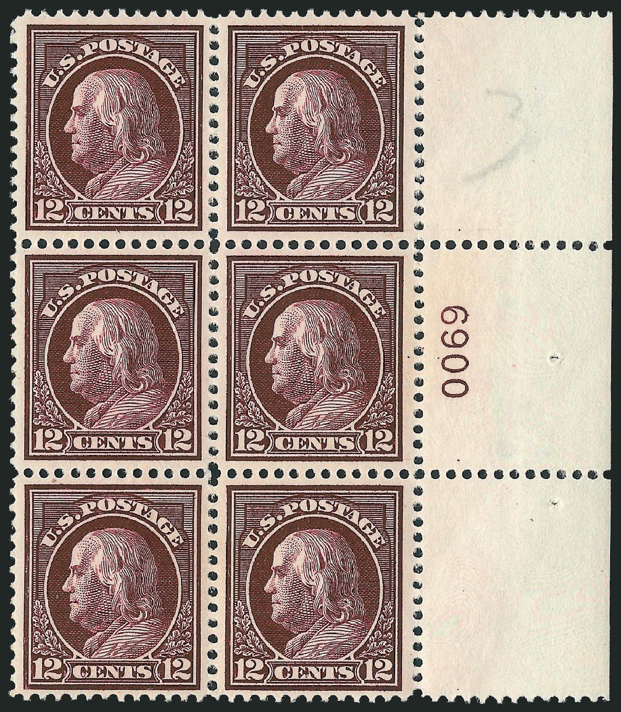 US Stamp Prices Scott 417 - 12c 1914 Franklin Perf 12. Robert Siegel Auction Galleries, Oct 2011, Sale 1014, Lot 1896