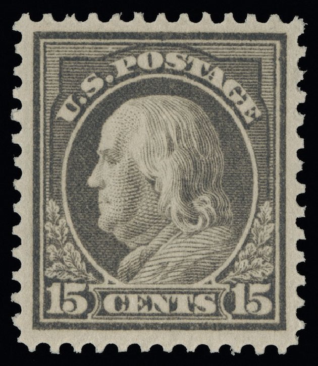Costs of US Stamps Scott Cat. 418: 15c 1912 Franklin Perf 12. Spink Shreves Galleries, Aug 2013, Sale 144, Lot 237
