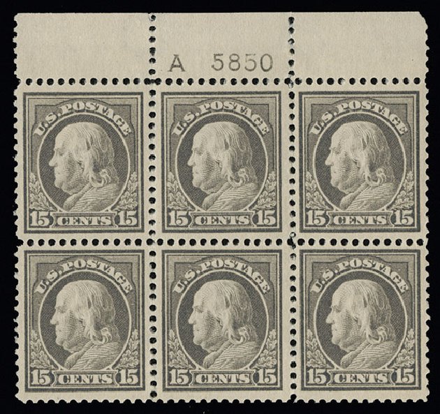 US Stamp Values Scott Cat. # 418: 15c 1912 Franklin Perf 12. Spink Shreves Galleries, Aug 2013, Sale 144, Lot 238
