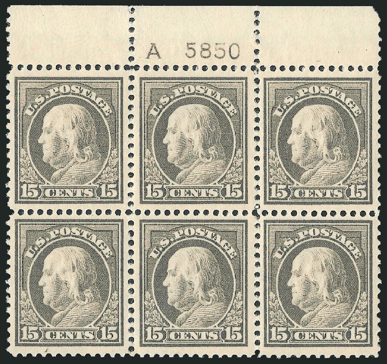 US Stamp Values Scott Catalogue 418: 1912 15c Franklin Perf 12. Robert Siegel Auction Galleries, Mar 2013, Sale 1040, Lot 1790