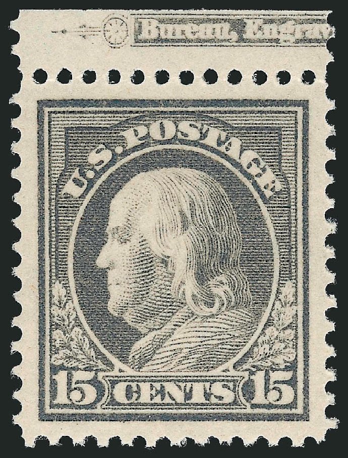 Cost of US Stamp Scott Cat. 418 - 15c 1912 Franklin Perf 12. Robert Siegel Auction Galleries, Nov 2012, Sale 1034, Lot 391