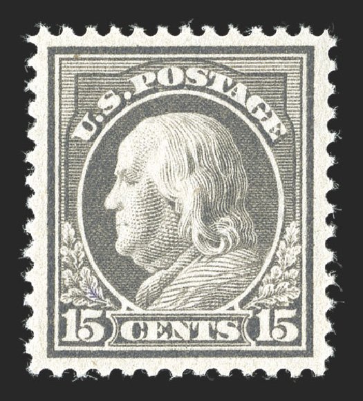 US Stamp Prices Scott #418: 15c 1912 Franklin Perf 12. Spink Shreves Galleries, Jul 2012, Sale 140, Lot 262