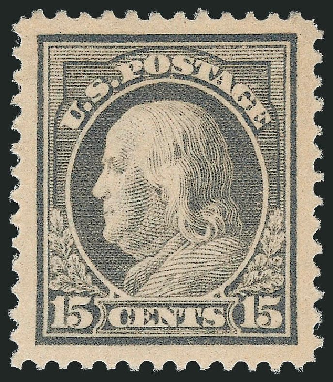 Values of US Stamp Scott # 418: 15c 1912 Franklin Perf 12. Robert Siegel Auction Galleries, Dec 2013, Sale 1062, Lot 603