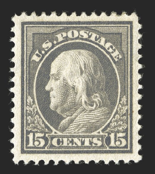 US Stamps Price Scott Cat. # 418: 15c 1912 Franklin Perf 12. Spink Shreves Galleries, Jul 2012, Sale 140, Lot 263