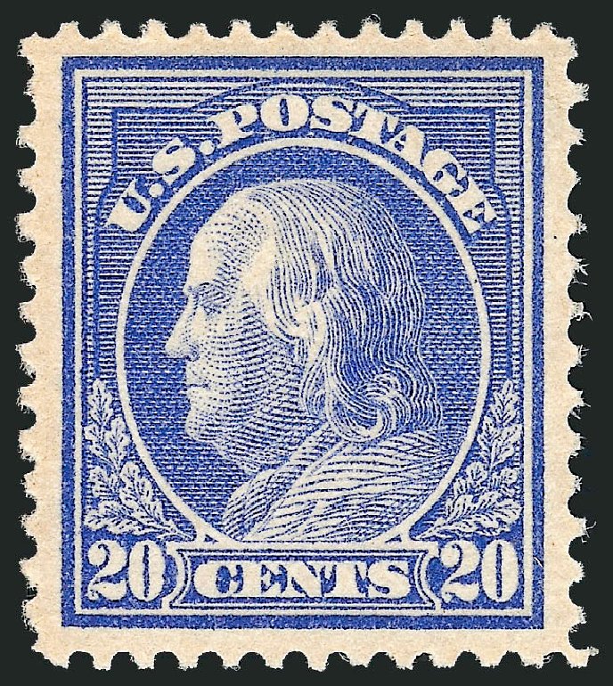US Stamps Price Scott Cat. #419 - 1914 20c Franklin Perf 12. Robert Siegel Auction Galleries, Oct 2008, Sale 963, Lot 979