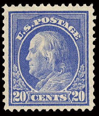 US Stamp Prices Scott Catalog # 419: 1914 20c Franklin Perf 12. Cherrystone Auctions, Mar 2009, Sale 200903, Lot 220