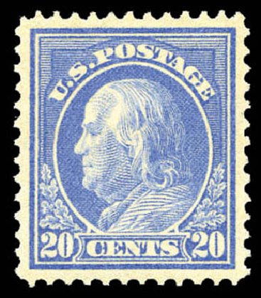 Costs of US Stamp Scott # 419 - 20c 1914 Franklin Perf 12. Matthew Bennett International, Mar 2011, Sale 337, Lot 2891