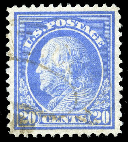 Costs of US Stamps Scott Catalog #419: 20c 1914 Franklin Perf 12. Matthew Bennett International, May 2014, Sale 350, Lot 571