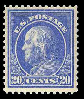 Prices of US Stamps Scott Catalogue # 419 - 1914 20c Franklin Perf 12. Cherrystone Auctions, Jun 2009, Sale 200906, Lot 184