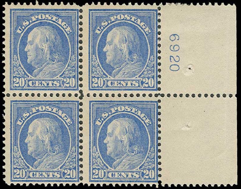 US Stamps Values Scott Catalog 419 - 1914 20c Franklin Perf 12. H.R. Harmer, Jun 2013, Sale 3003, Lot 1294