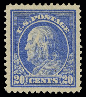 Costs of US Stamps Scott Catalog # 419: 1914 20c Franklin Perf 12. H.R. Harmer, May 2014, Sale 3005, Lot 1274